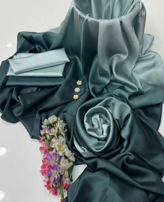 3pc Winter Shamoze Silk Dress Green