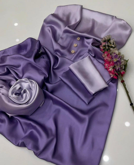 3pc Winter Shamoze Silk Dress Light Purple