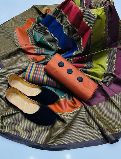 4PC Khaadi susi Shawl Dress (Khussa Gift)