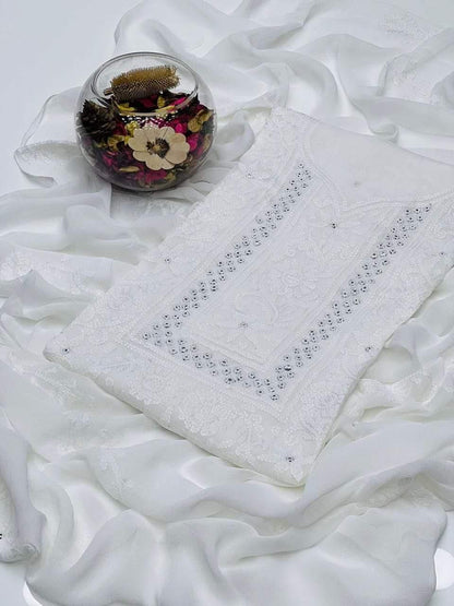 2PC Chifffon Shadow Mirror Work Dress (Shirt & Dupatta)