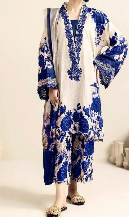 3pc Winter Shamoze Silk Dress Skin/Blue