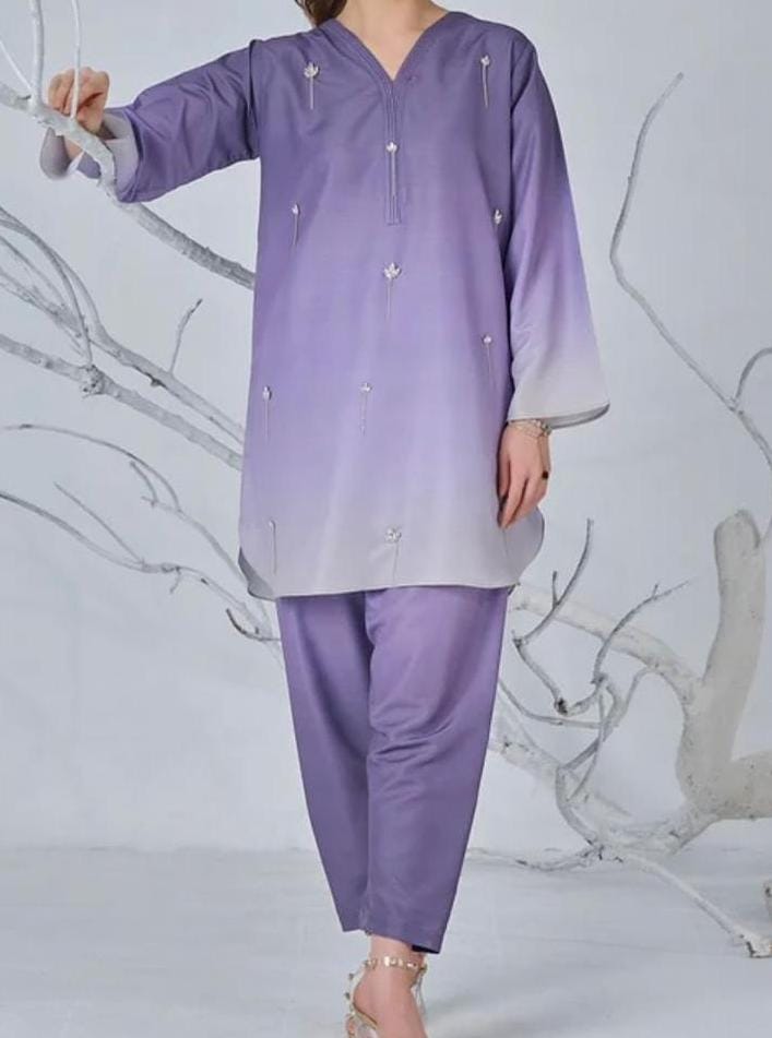 3pc Winter Shamoze Silk Dress Light Purple