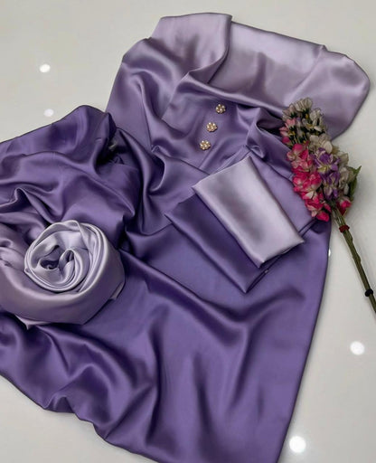 3pc Winter Shamoze Silk Dress Light Purple