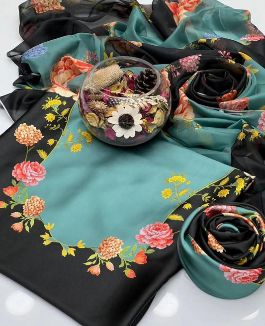 3pc Winter Shamoze Silk Dress Black/Zinc