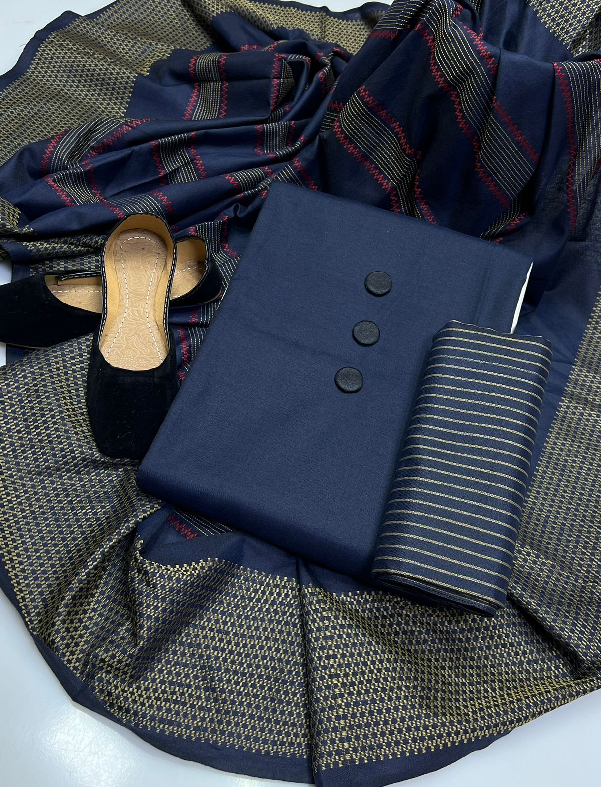 4PC Wool Shawl Dress (Khussa Gift)