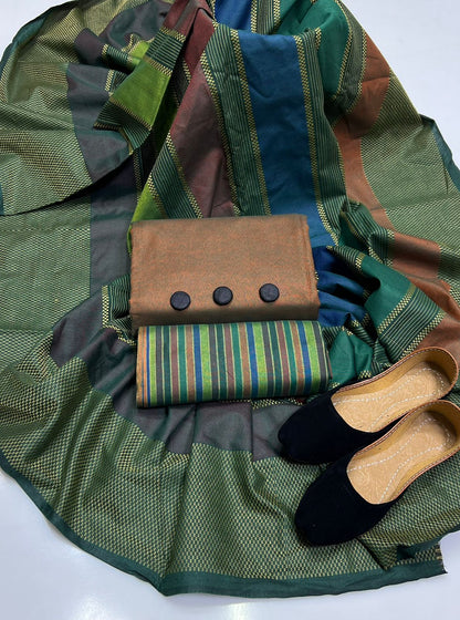 4PC Khaadi susi Shawl Dress (Khussa Gift)