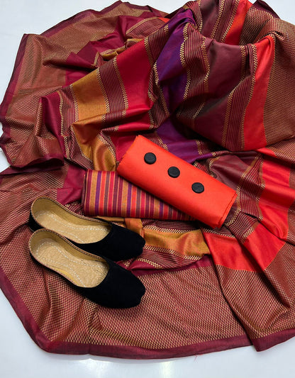 4PC Khaadi susi Shawl Dress (Khussa Gift)