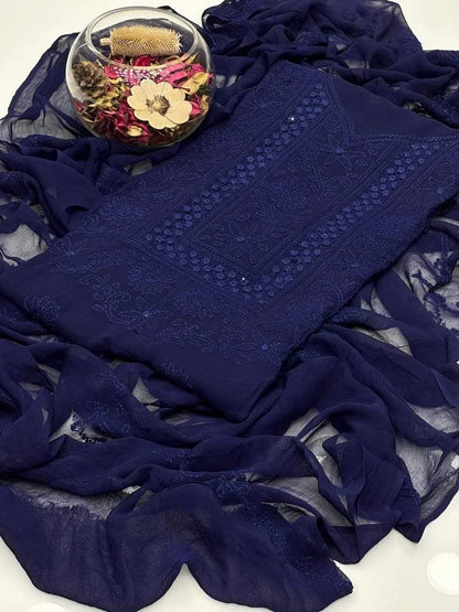 2PC Chifffon Shadow Mirror Work Dress (Shirt & Dupatta)